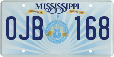 MS license plate OJB168