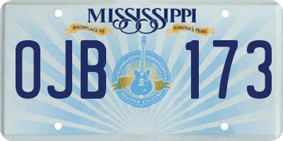 MS license plate OJB173