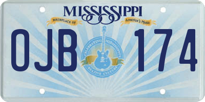 MS license plate OJB174
