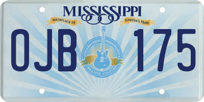 MS license plate OJB175
