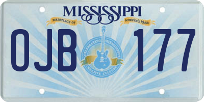 MS license plate OJB177