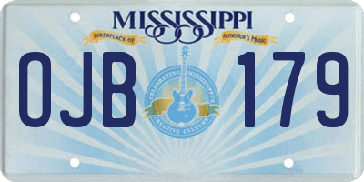 MS license plate OJB179