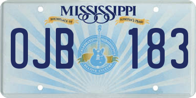 MS license plate OJB183
