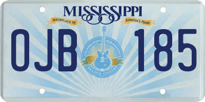 MS license plate OJB185