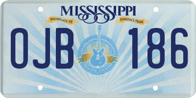 MS license plate OJB186