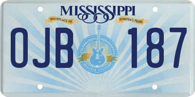MS license plate OJB187