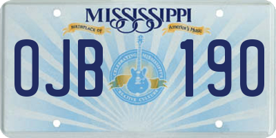 MS license plate OJB190