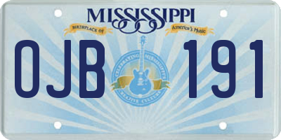 MS license plate OJB191