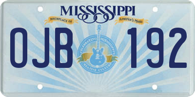 MS license plate OJB192