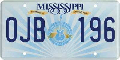 MS license plate OJB196