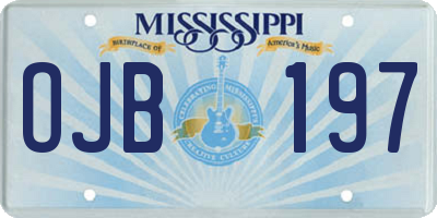 MS license plate OJB197