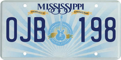 MS license plate OJB198