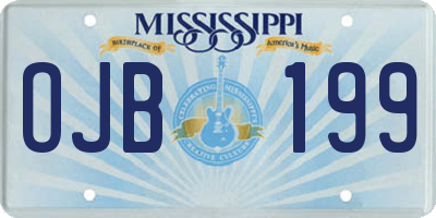 MS license plate OJB199