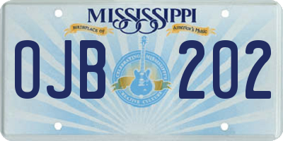 MS license plate OJB202
