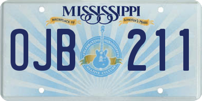 MS license plate OJB211
