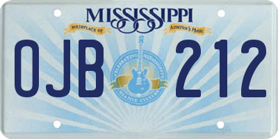 MS license plate OJB212