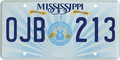 MS license plate OJB213