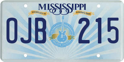 MS license plate OJB215