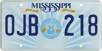 MS license plate OJB218