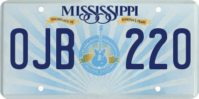 MS license plate OJB220