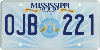 MS license plate OJB221