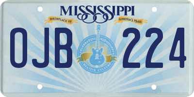 MS license plate OJB224