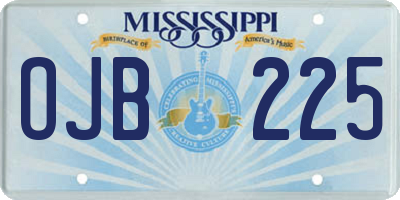 MS license plate OJB225