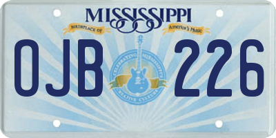 MS license plate OJB226