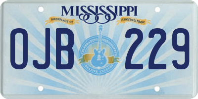 MS license plate OJB229