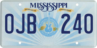 MS license plate OJB240