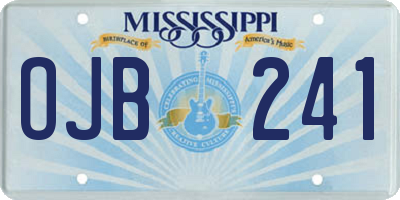 MS license plate OJB241
