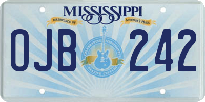 MS license plate OJB242