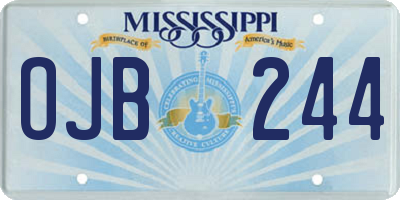 MS license plate OJB244
