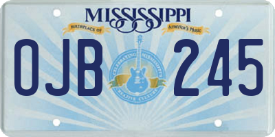 MS license plate OJB245