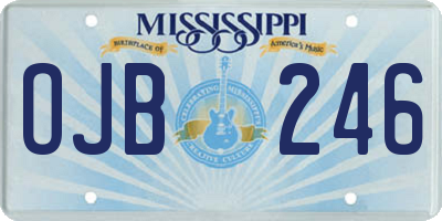 MS license plate OJB246
