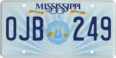 MS license plate OJB249