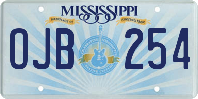 MS license plate OJB254