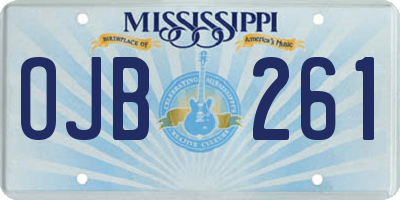MS license plate OJB261