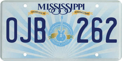 MS license plate OJB262