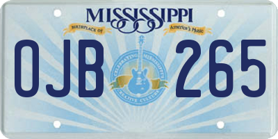 MS license plate OJB265