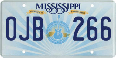 MS license plate OJB266