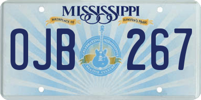MS license plate OJB267