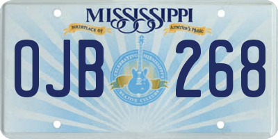 MS license plate OJB268
