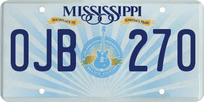 MS license plate OJB270