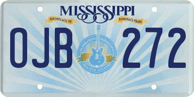 MS license plate OJB272