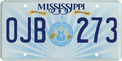MS license plate OJB273