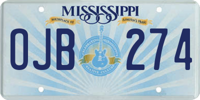 MS license plate OJB274