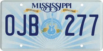 MS license plate OJB277