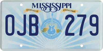 MS license plate OJB279