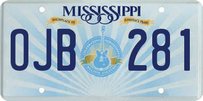 MS license plate OJB281